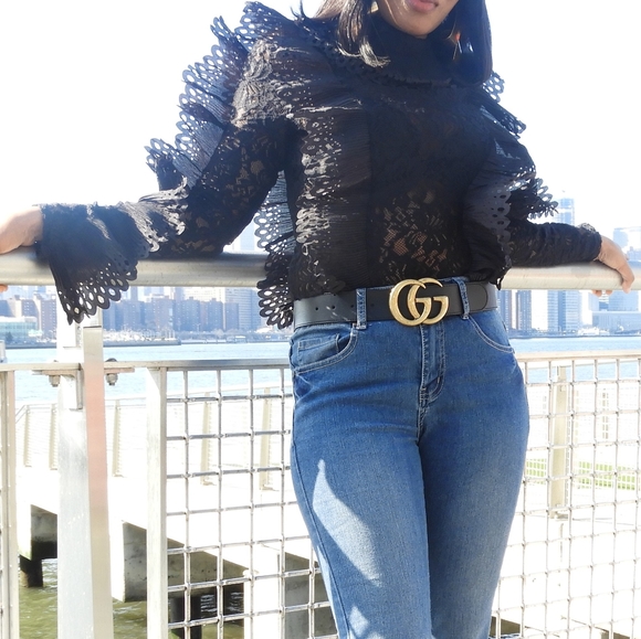 Black Ruffles Top - Picture 3 of 3